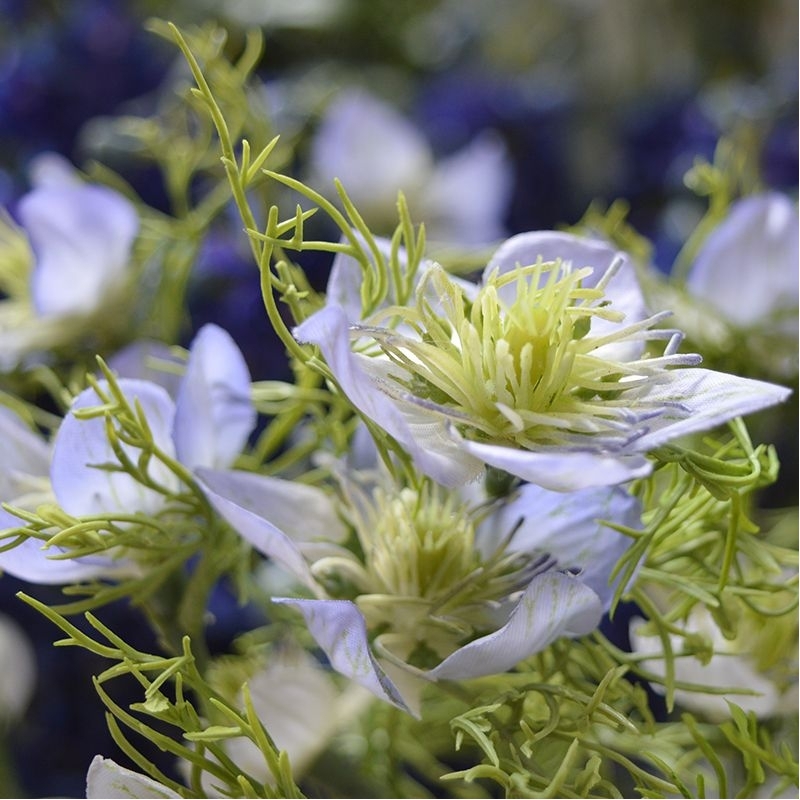 Nigella ramo artificiale 55 cm blu