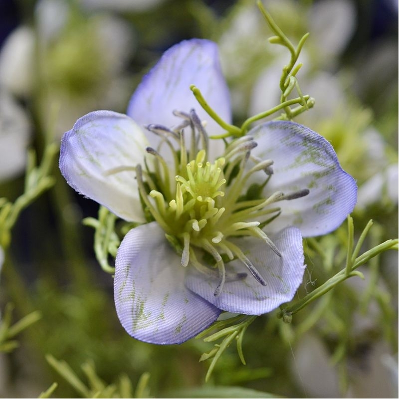 Nigella ramo artificiale 55 cm blu