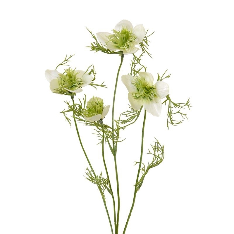 Nigella ramo artificiale 55 cm crema