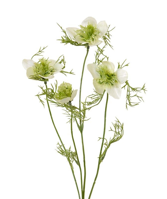 Nigella ramo artificiale 55 cm crema