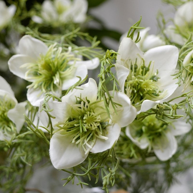 Nigella ramo artificiale 55 cm crema