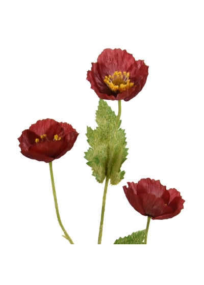 Ramo di papavero artificiale 60 cm rosso