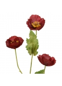 Ramo di papavero artificiale 60 cm rosso
