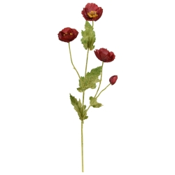 Ramo di papavero artificiale 60 cm rosso