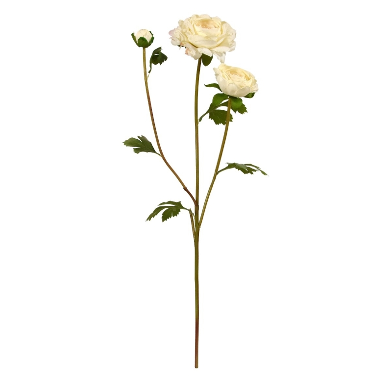 Ramo artificiale di Ranunculus 60 cm crema