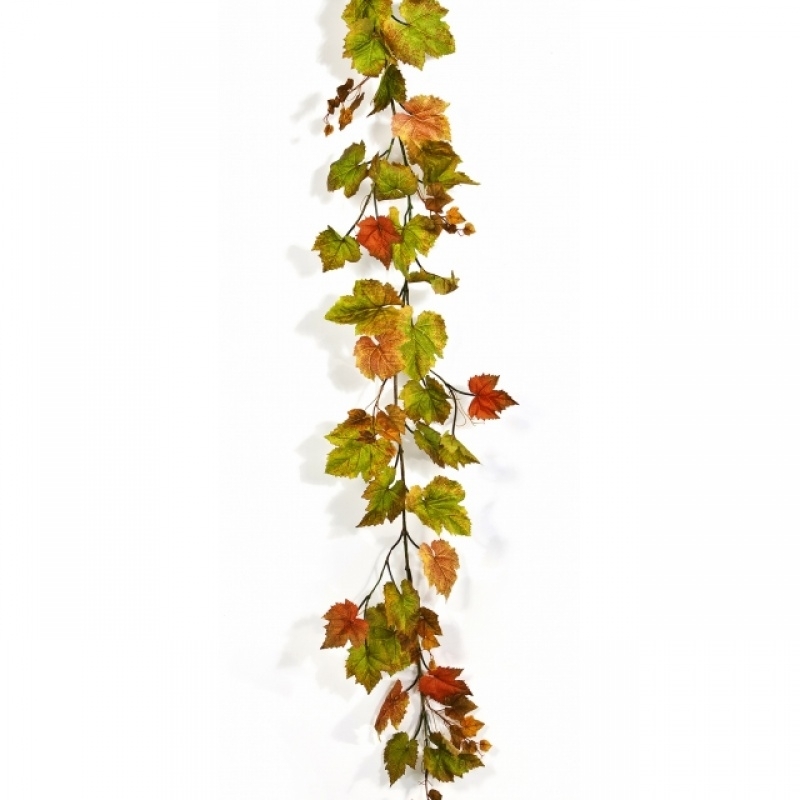 6' Autumn Grape Leaf Garland 180 cm