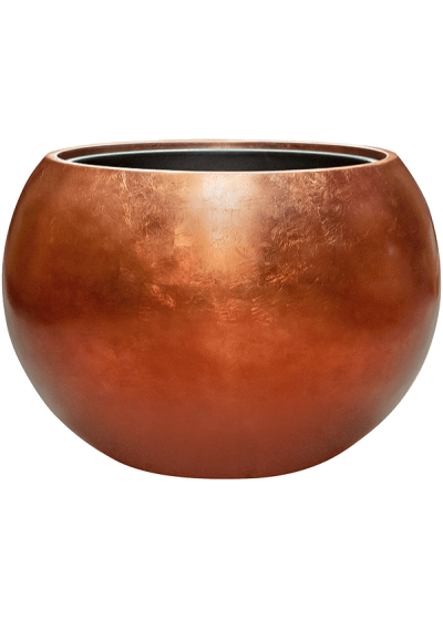 Vaso Baq Metallic Silver Leaf Globe Matt Copper High Quality Planters