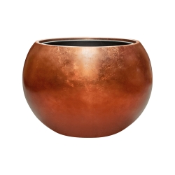 Vaso Baq Metallic Silver Leaf Globe Matt Copper High Quality Planters