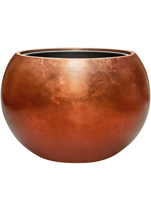 Vaso Baq Metallic Silver Leaf Globe Matt Copper High Quality Planters