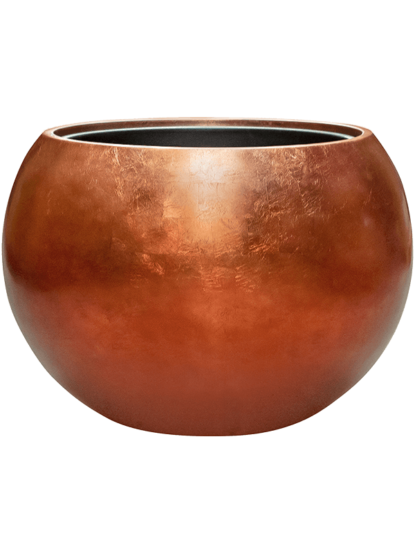 Vaso Baq Metallic Silver Leaf Globe Matt Copper High Quality Planters