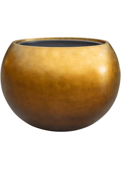 Vaso Baq Metallic Silver Leaf Globe Matt Honey Perfect For Indoor And Outdoor Use