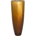 Vaso Baq Metallic Silver Leaf Partner Matt Honey Planter (with Insert Pot)