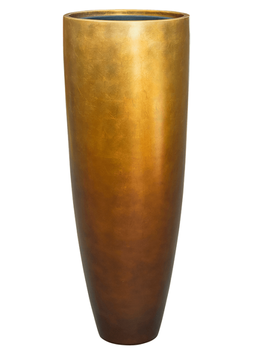 Vaso Baq Metallic Silver Leaf Partner Matt Honey Planter (with Insert Pot)