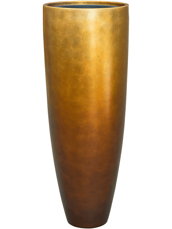 Vaso Baq Metallic Silver Leaf Partner Matt Honey Planter (with Insert Pot)