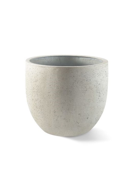 Vaso Argento Egg Pot White Concrete M