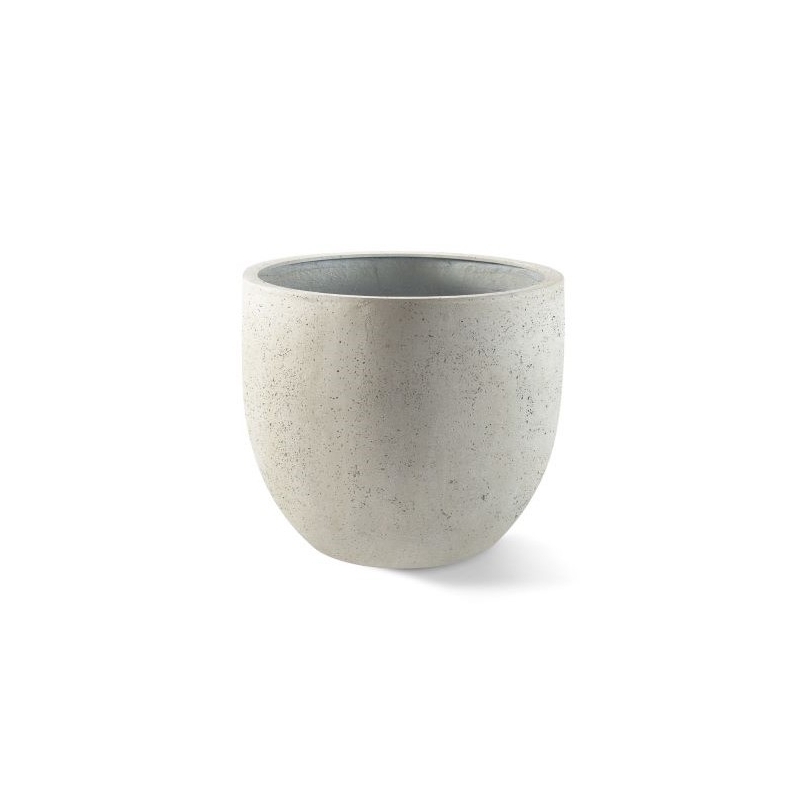 Vaso Argento Egg Pot White Concrete M