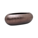 Vaso Baq Metallic Silver Leaf Boat Matt Coffee