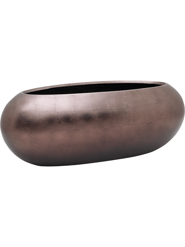 Vaso Baq Metallic Silver Leaf Boat Matt Coffee