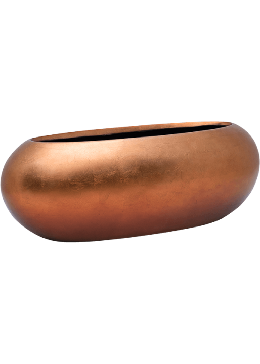 Vaso Baq Metallic Silver Leaf Boat