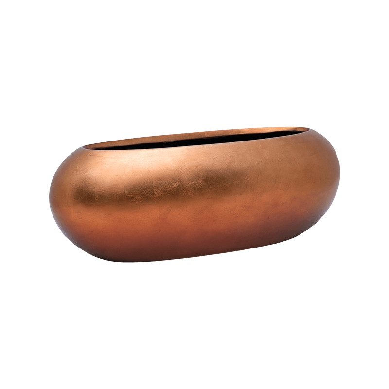 Vaso Baq Metallic Silver Leaf Boat