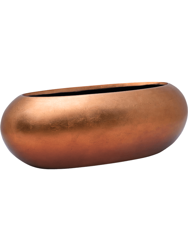 Vaso Baq Metallic Silver Leaf Boat