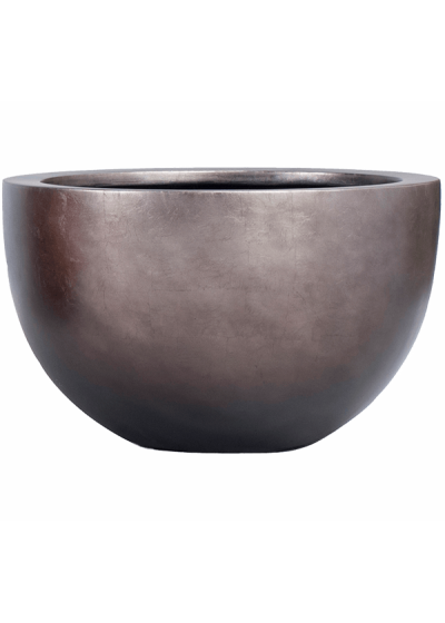 Vaso Baq Metallic Silver Leaf Bowl Matt Coffee