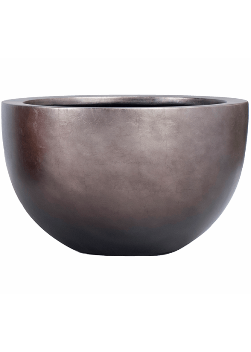 Vaso Baq Metallic Silver Leaf Bowl Matt Coffee