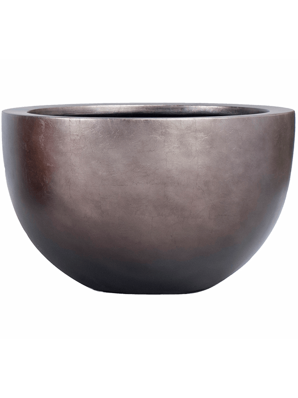 Vaso Baq Metallic Silver Leaf Bowl Matt Coffee