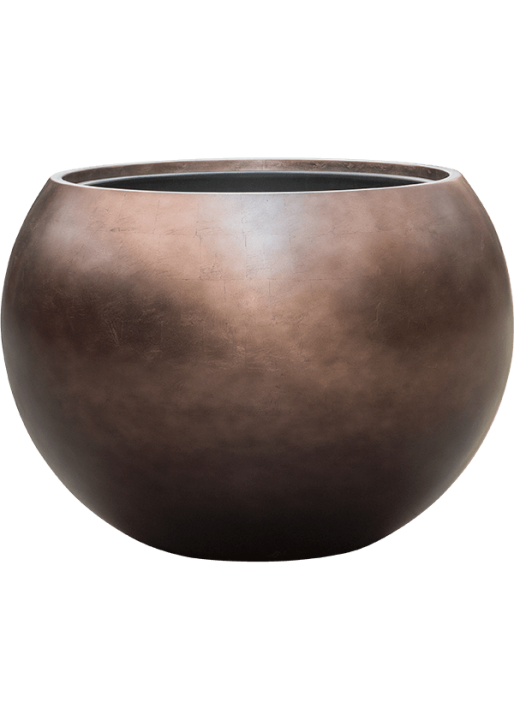 Vaso Baq Metallic Silver Leaf Globe Matt Coffee Perfect For Indoor And Outdoor Use