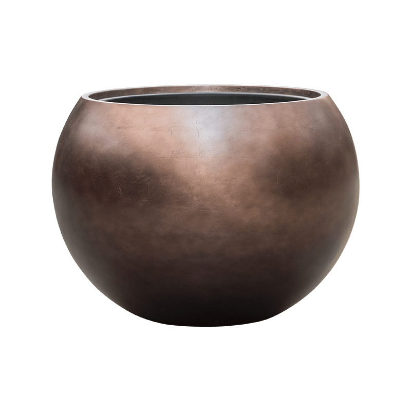 Vaso Baq Metallic Silver Leaf Globe Matt Coffee Perfect For Indoor And Outdoor Use