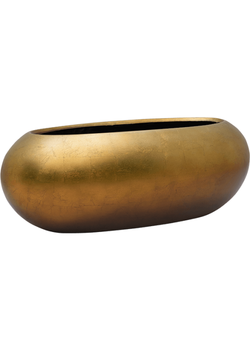 Vaso Baq Metallic Silver Leaf Boat Matt Honey