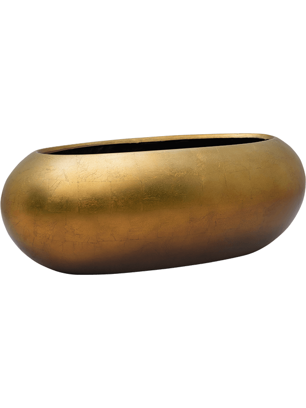 Vaso Baq Metallic Silver Leaf Boat Matt Honey