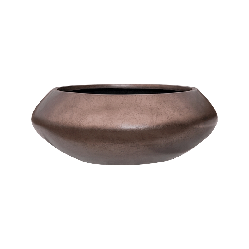 Vaso Baq Metallic Silver Leaf Bowl Ufo Matt Coffee