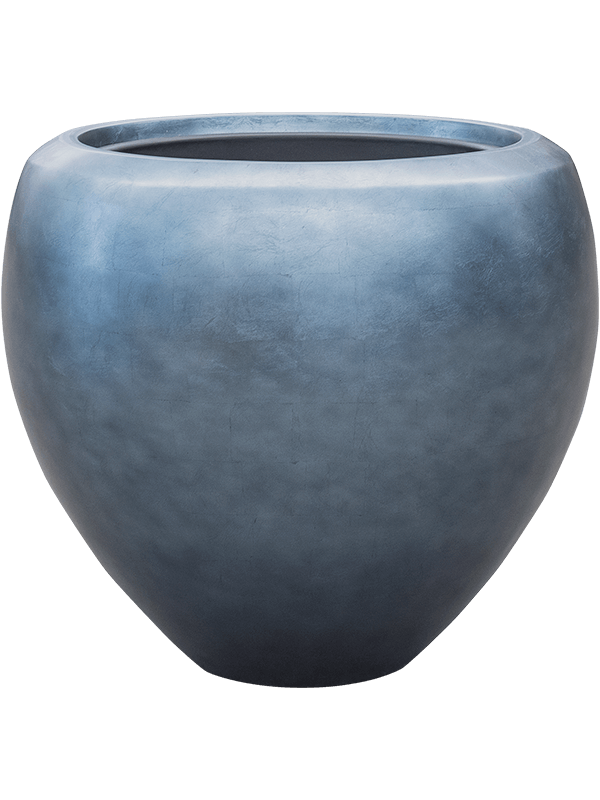Vaso Baq Metallic Silver Leaf Couple Matt Ice Blue (with Liner)