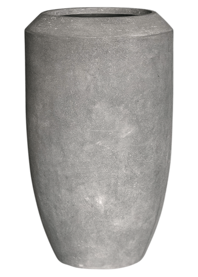 Vaso Baq Polystone Coated Plain Coppa Raw Grey (with Liner)