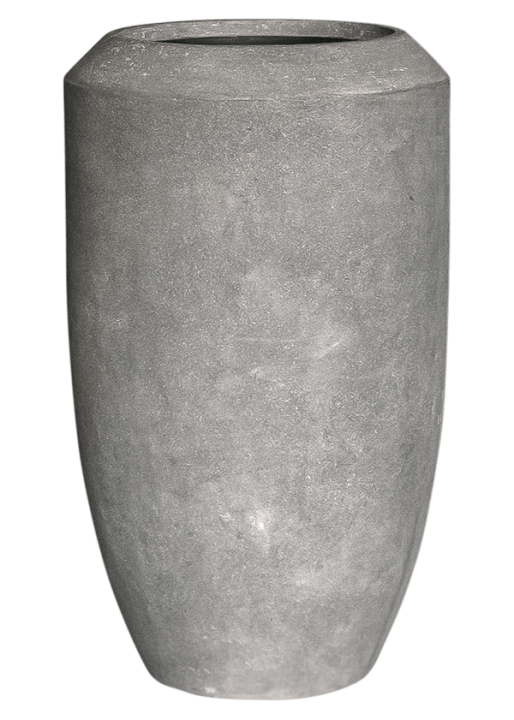 Vaso Baq Polystone Coated Plain Coppa Raw Grey (with Liner)