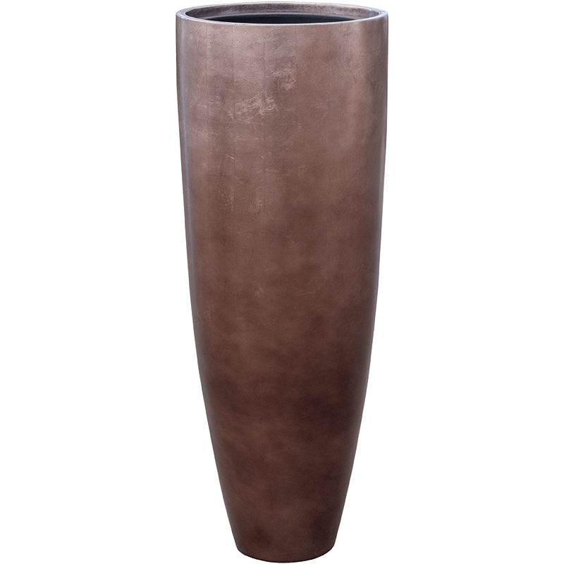 Vaso Baq Metallic Silver Leaf Partner Matt Coffee Planter (with Insert Pot)