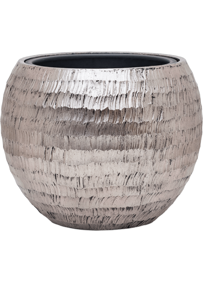 Vaso Baq Opus Hammered Globe Silver (with Liner)