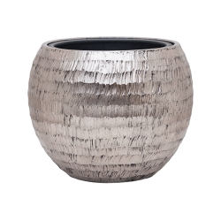 Vaso Baq Opus Hammered Globe Silver (with Liner)
