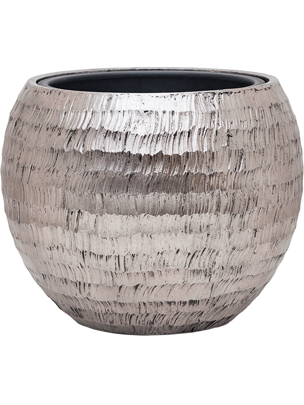 Vaso Baq Opus Hammered Globe Silver (with Liner)