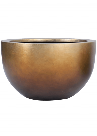 Vaso Baq Metallic Silver Leaf Bowl Matt Honey