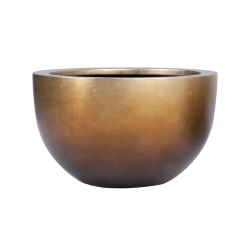 Vaso Baq Metallic Silver Leaf Bowl Matt Honey