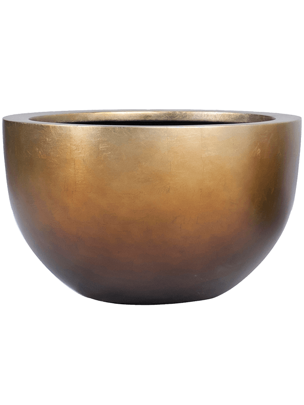Vaso Baq Metallic Silver Leaf Bowl Matt Honey