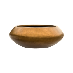 Vaso Baq Metallic Silver Leaf Bowl Ufo Matt Honey