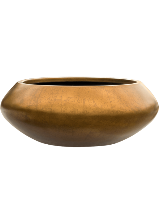 Vaso Baq Metallic Silver Leaf Bowl Ufo Matt Honey