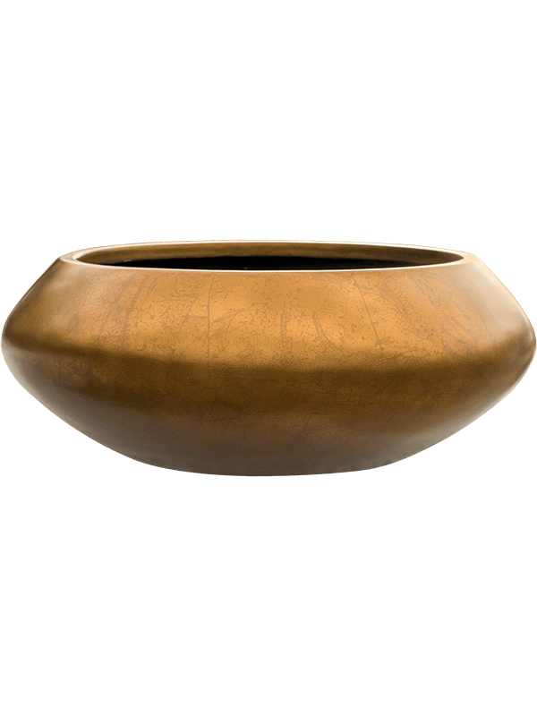 Vaso Baq Metallic Silver Leaf Bowl Ufo Matt Honey