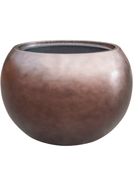 Vaso Baq Metallic Silver Leaf Globe Matt Coffee Top Quality Planters