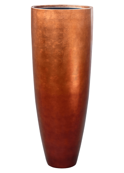 Vaso Baq Metallic Silver Leaf Partner Matt Copper Planter (with Insert Pot)