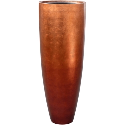 Vaso Baq Metallic Silver Leaf Partner Matt Copper Planter (with Insert Pot)