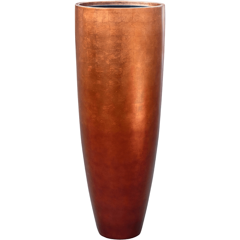 Vaso Baq Metallic Silver Leaf Partner Matt Copper Planter (with Insert Pot)